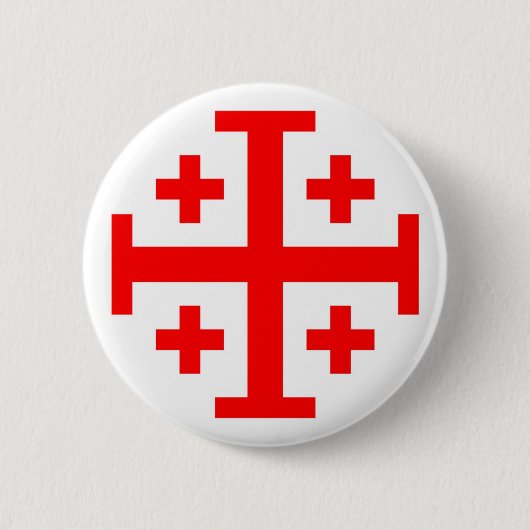 Jerusalem-Kreuz Button (Vorderseite)