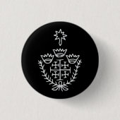 Jerusalem-Kreuz historisches Pilgertattoo-Siegel Button (Vorderseite)
