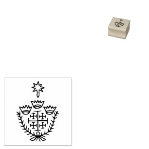 Jerusalem-Kreuz historisches Pilgertattoo-Siegel Gummistempel