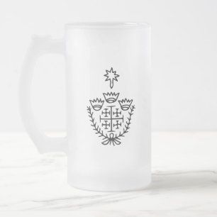 Jerusalem-Kreuz historisches Pilgertattoo-Siegel Mattglas Bierglas