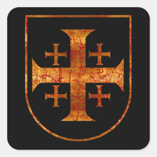 Jerusalem-Kreuz, in Bedrängnis Quadratischer Aufkleber