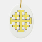 Jerusalem-Kreuz Keramik Ornament (Vorne)
