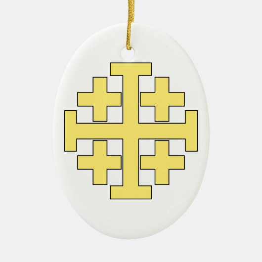 Jerusalem-Kreuz Keramik Ornament (Vorne)