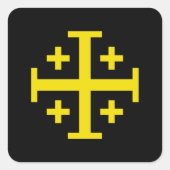 Jerusalem-Kreuz Quadratischer Aufkleber (Vorderseite)