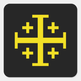 Jerusalem-Kreuz Quadratischer Aufkleber