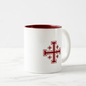 Jerusalem-Kreuz-Tasse Zweifarbige Tasse (VorderseiteRechts)