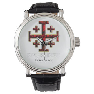 Jerusalem Kreuz - ver 1 - Opus Dei - Schwarz Armbanduhr