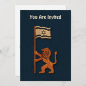 Jerusalem Löwe mit Flagge Einladung (Vorne/Hinten)