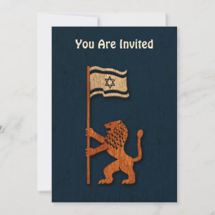 Jerusalem Löwe mit Flagge Einladung
