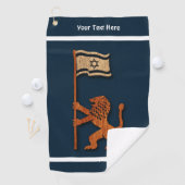 Jerusalem Löwe mit Flagge Golfhandtuch (Insitu)