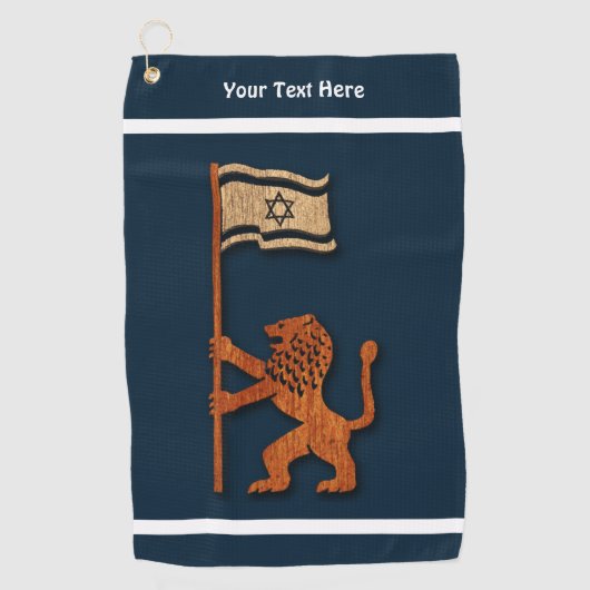 Jerusalem Löwe mit Flagge Golfhandtuch (Vorderseite)