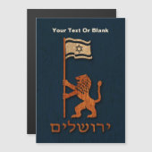 Jerusalem Löwe mit Flagge Magnetkarte (Vorne/Hinten)