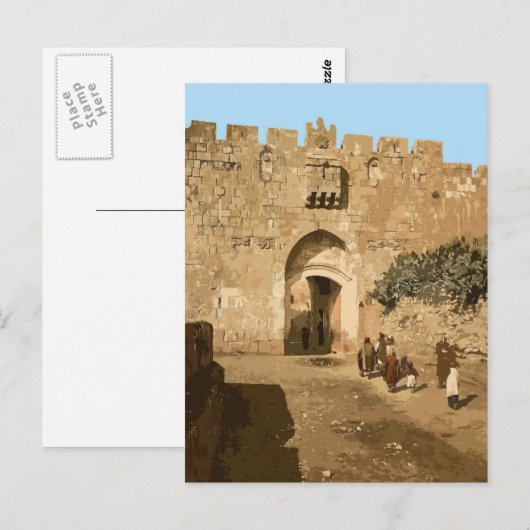 Jerusalem - Löwentor Postkarte (Vorne/Hinten)
