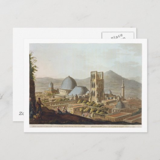 Jerusalem mit der Kirche des Heiligen Sepulchers,  Postkarte (Vorne/Hinten)