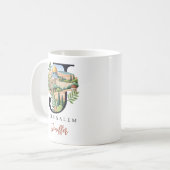 Jerusalem Monogramm Buchstabe J Personalisiertes G Kaffeetasse (Vorderseite Links)