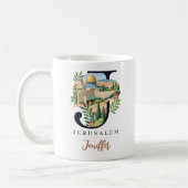 Jerusalem Monogramm Buchstabe J Personalisiertes G Kaffeetasse (Links)