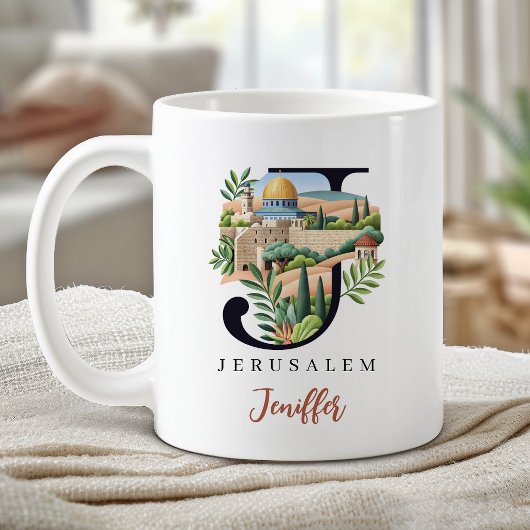 Jerusalem Monogramm Buchstabe J Personalisiertes G Kaffeetasse