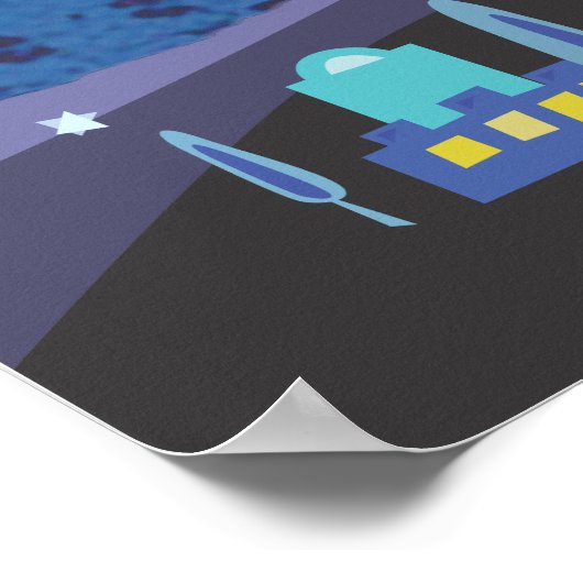 Jerusalem Musical Bar Bat Mitzvah Sign - In Poster (Ecke)