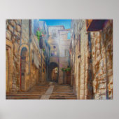 Jerusalem Old Street David City Israel Fine Art Ar Poster (Vorne)