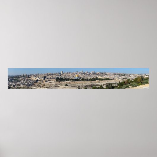 Jerusalem Panorama aus dem Berg der Oliven Poster (Vorne)