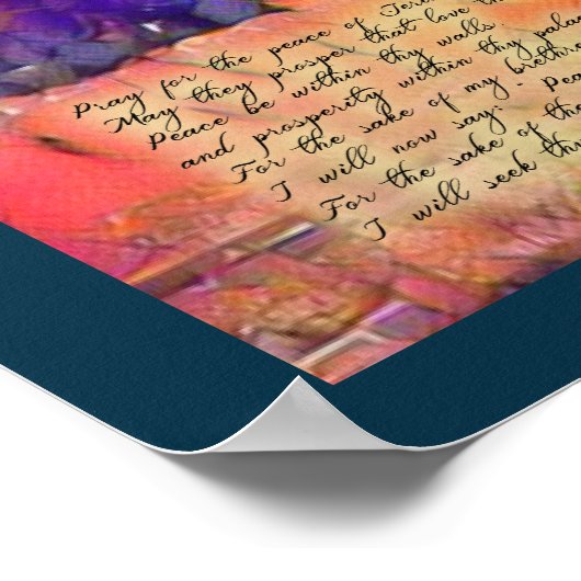 Jerusalem Psalm 122 Pray for Peace Canvas Print Poster (Ecke)