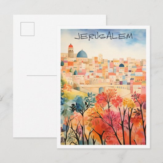 Jerusalem Reise Postkarte (Vorne/Hinten)