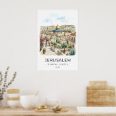 Jerusalem-Reiseposter, vergoldete Kuppel, Stein Poster (Küche)
