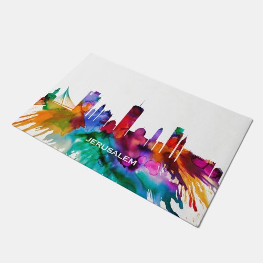 Jerusalem-Skyline Fußmatte (Schrägansicht)