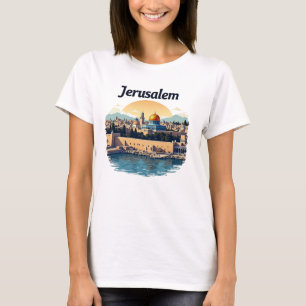 Jerusalem Skyline Holy City Graphic T - Shirt