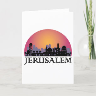 Jerusalem Skyline - Israel Travel Feiertagskarte