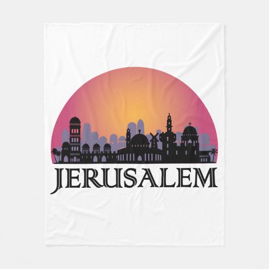 Jerusalem Skyline - Israel Travel Fleecedecke (Vorderseite)