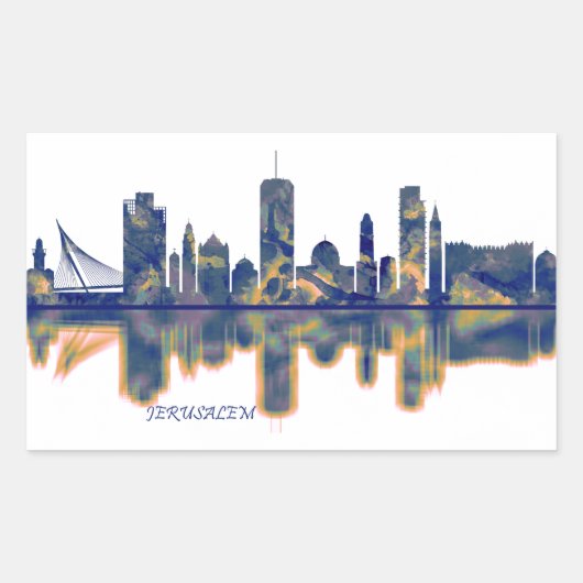 Jerusalem Skyline Rechteckiger Aufkleber (Vorderseite)