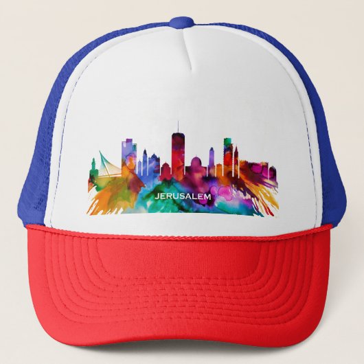 Jerusalem Skyline Truckerkappe (Vorderseite)