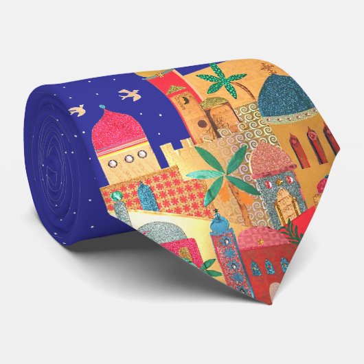 Jerusalem-Stadt-bunte Kunst Krawatte (Gerollt)
