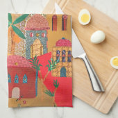 Jerusalem-Stadt-bunte Kunst Küchentuch (Viertel Falte)