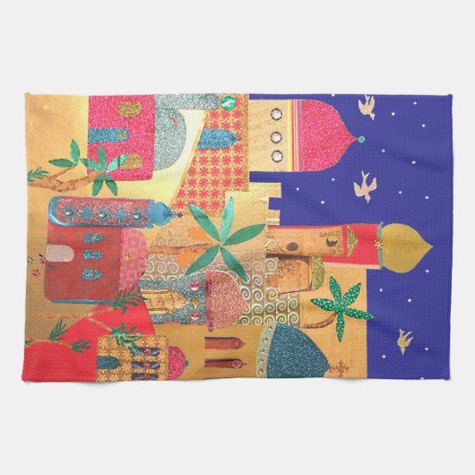 Jerusalem-Stadt-bunte Kunst Küchentuch (Horizontal)