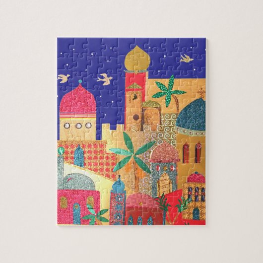 Jerusalem-Stadt-bunte Kunst Puzzle (Vertikal)