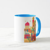 Jerusalem-Stadt-bunte Kunst Tasse (VorderseiteRechts)