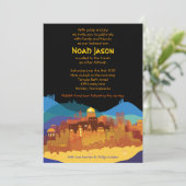 JERUSALEM STADT GOLD Bar Bat Mitzvah Einladung (Stehend Vorderseite)
