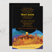 JERUSALEM STADT GOLD Bar Bat Mitzvah Einladung (Vorne/Hinten)