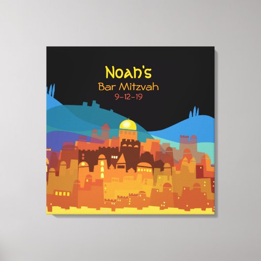 JERUSALEM STADT GOLD Bat Mitzvah Sign-In Board Leinwanddruck (Vorderseite)