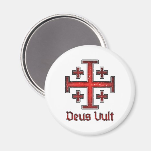 Jerusalem Tempelritter Kreuz Christentum Magnet (Vorderseite/Rückseite)