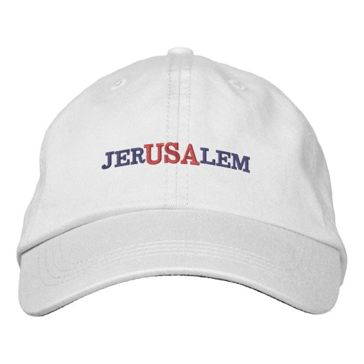 Jerusalem USA Bestickte Baseballkappe (Vorderseite)