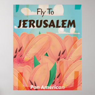 Jerusalem Vintage Travel Poster