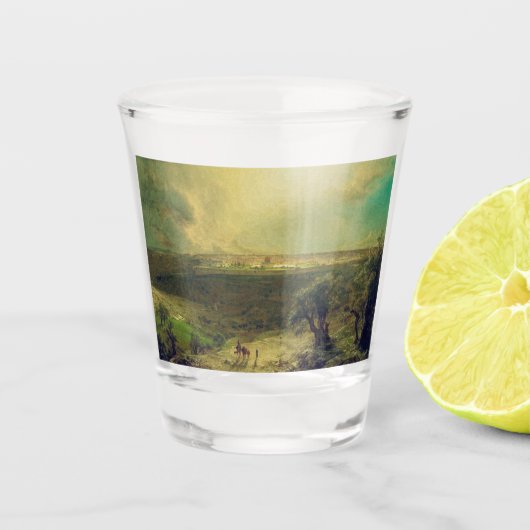 Jerusalem vom Berg der Oliven Schnapsglas (Vorderseite)