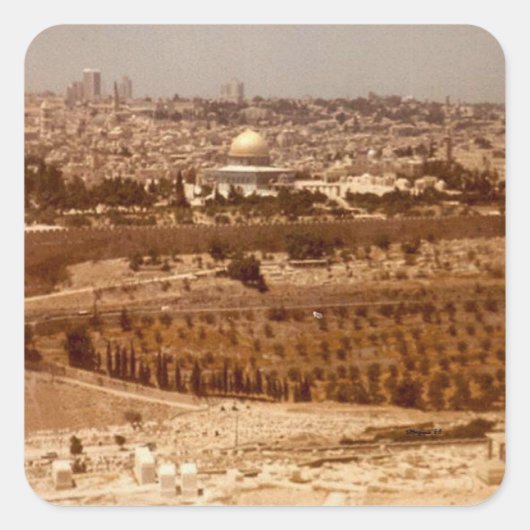 Jerusalem von Goldklebern Quadratischer Aufkleber (Vorderseite)