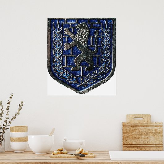 Jerusalem Wappen Blue Poster (Küche)