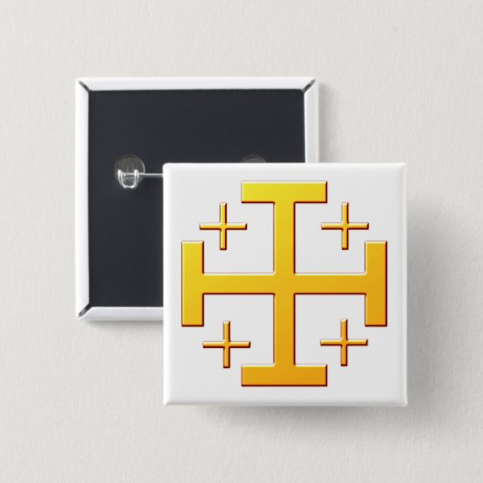 Jerusalemkreuz cross Jerusalem Button (Vorne & Hinten)