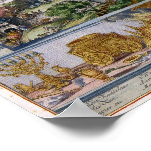 Jeruselem und der Tempel 1687 Antique Panorama Poster (Ecke)