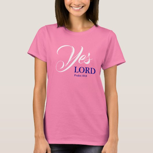 JES LORD Christliche Schrift Psalm PINK T-Shirt (Vorderseite)